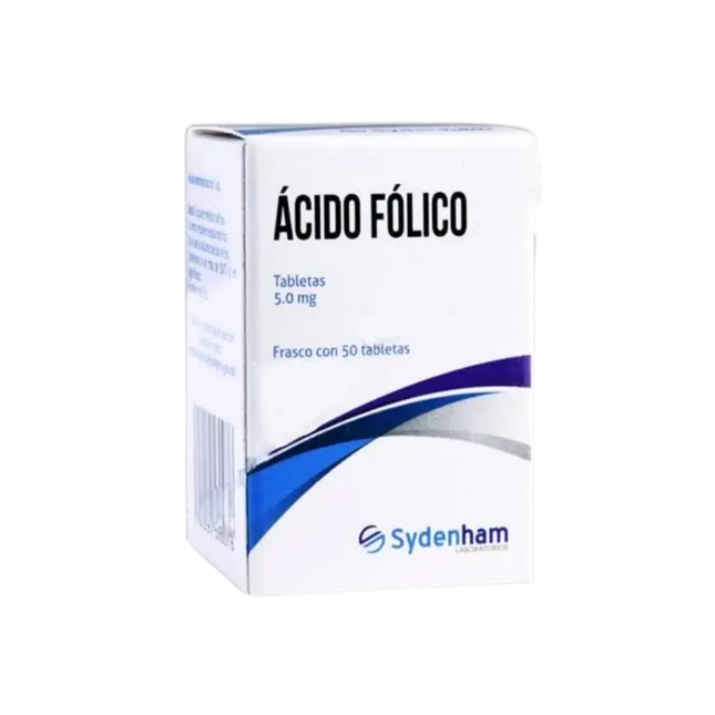Acido Folico 5mg Frasco con 50 Tabletas Sydenham Laboratorios