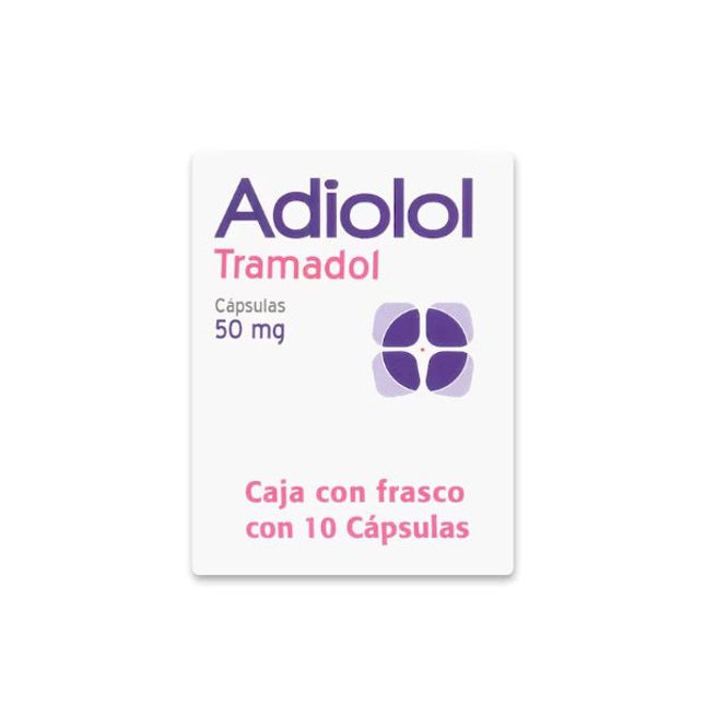 Adiolol (Tramadol) 50 mg Frasco con 10 Cápsulas