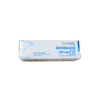Amikacina 500mg/2ml Inyectable Caja con 1 Ampolleta Salucom