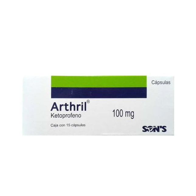 Arthril (Ketoprofeno) 100 mg Caja con 15 Cápsulas