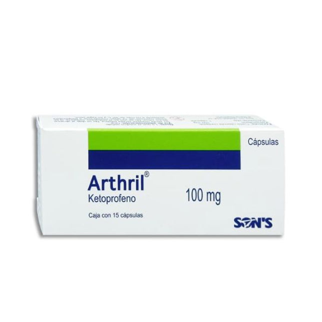Arthril (Ketoprofeno) 100 mg Caja con 15 Cápsulas