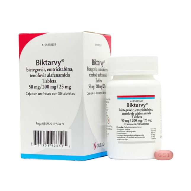Biktarvy 50 mg / 200 mg / 25 mg Caja con Frasco con 30 Tabletas