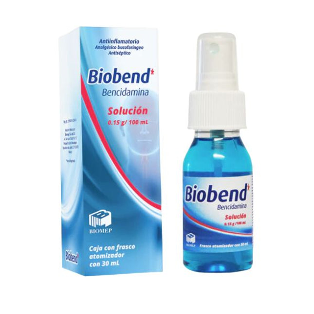 Biobend (Bencidamina) Solución 0.15 g/100 ml Frasco con 30 ml