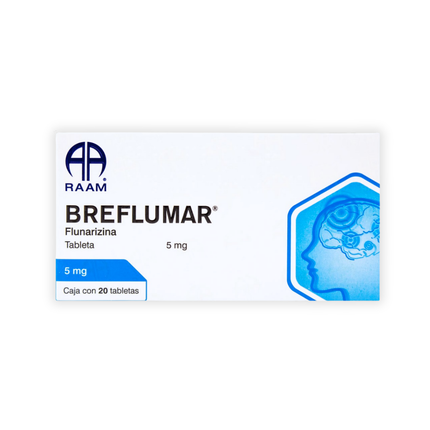 Breflumar (Flunarizina) 5 mg Caja con 20 Tabletas