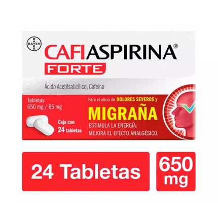 Cafiaspirina Forte 650 mg/65 mg Caja con 24 Tabletas