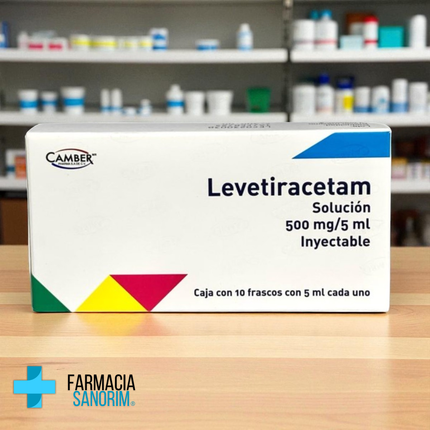 Levetiracetam 500 Mg / 5 Ml Inyectable Con 10 Frascos Camber