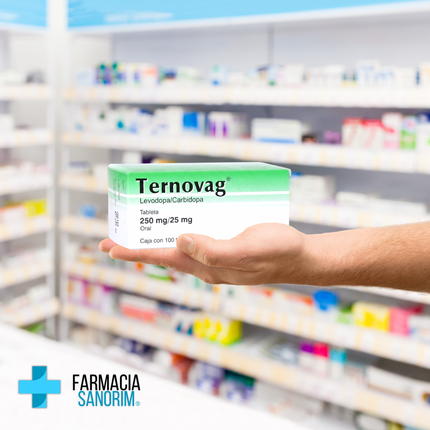 Ternovag (Levodopa/Carbidopa ) 250 mg/25mg Caja con 100 Tabletas Novag