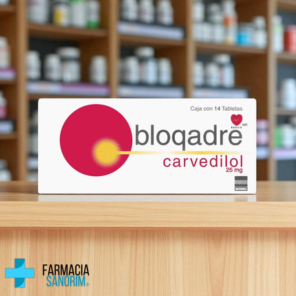 Carvedilol Bloqadre 25 mg 14 Tabletas Micro Labs