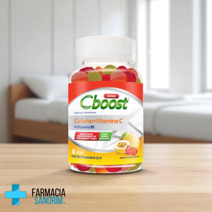 Cboost Cafeína + Vitamina C Frasco con 90 Gomitas Sabor Maracuyá y Guaraná