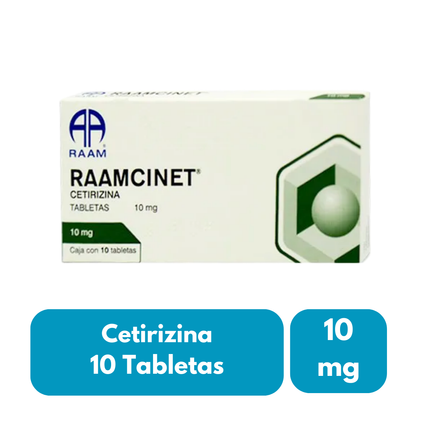 Cetirizina 10 mg 10 Tabletas RAAM