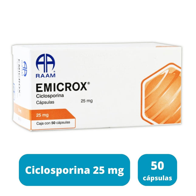 Ciclosporina 25 Mg Emicrox Caja 50 Cápsulas Laboratorios RAAM