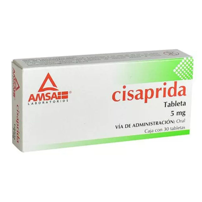 Cisaprida 5 mg Caja con 30 Tabletas