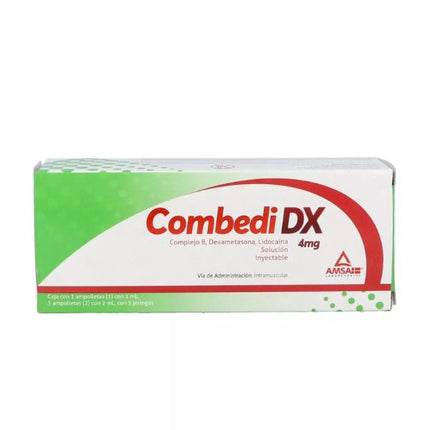 Combedi DX (Complejo B/Dexametasona/Lidocaina) Caja con 6 Ampolletas