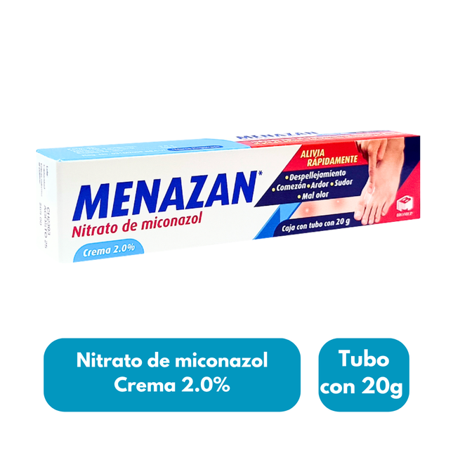 Nitrato de miconazol Menazan crema 2.0% tubo de 20g Biomep