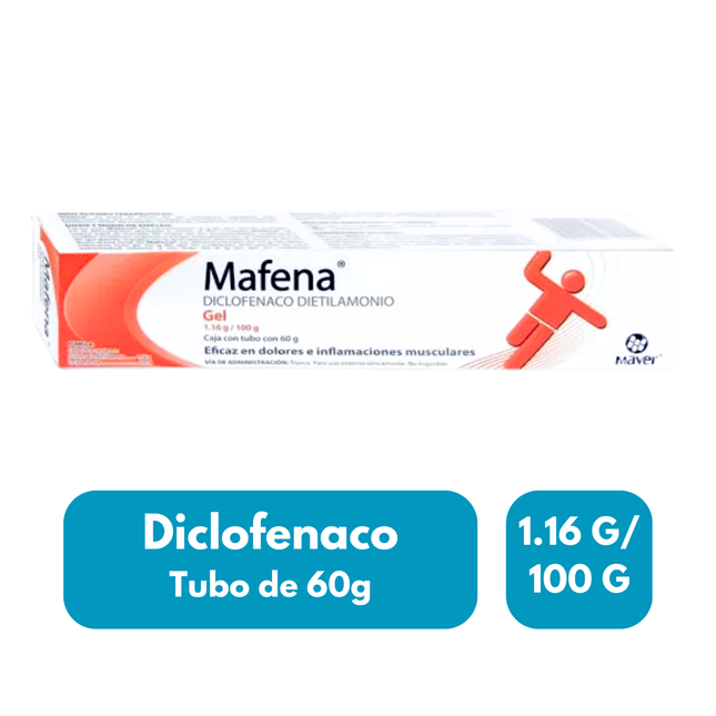 Mafena Diclofenaco Caja con Tubo con  Gel 60 g