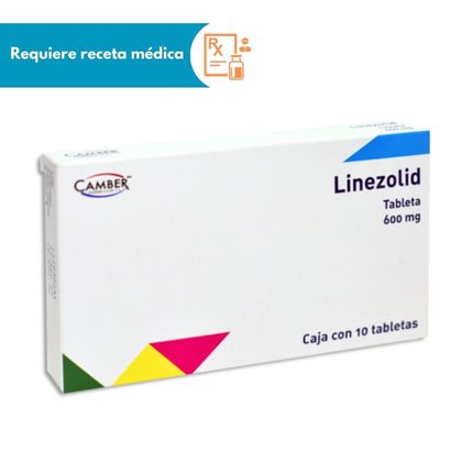 Linezolid 600 mg caja con 10 tabletas Laboratorios Camber