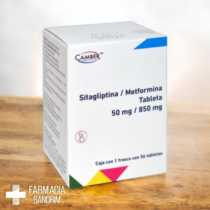 Sitagliptina / Metformina 50 mg / 850 mg Caja con 56 Tabletas Camber Pharma