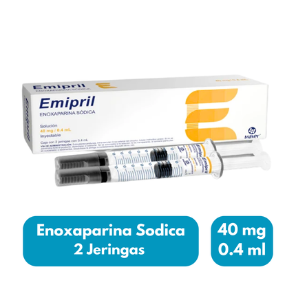 Emipril Enoxaparina Sódica 40mg/0.4ml Caja con 2 Jeringas Maver