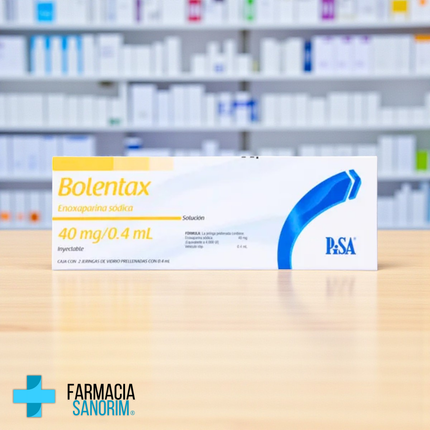 Bolentax Enoxaparina Sódica 40mg/0.4ml Caja con 2 Jeringas PiSA