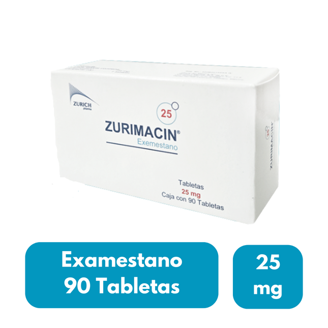 Exemestano Zurimacin 25 mg Caja con 90 Tabletas Zurich Pharma