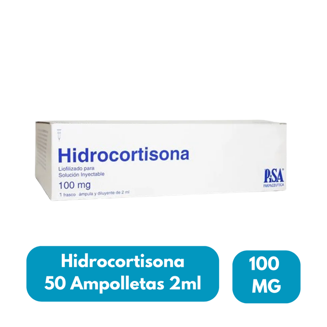 Hidrocortisona 100mg Caja con 50 Ampolletas con 2ml PiSA