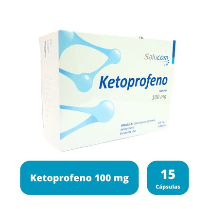 Ketoprofeno 100 mg Caja con 15 Cápsulas Salucom