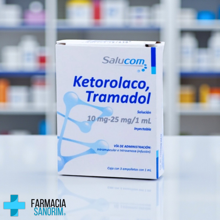 Ketorolaco Tramadol 10 mg/25 mg 3 Ampolletas con 1 ml Salucom