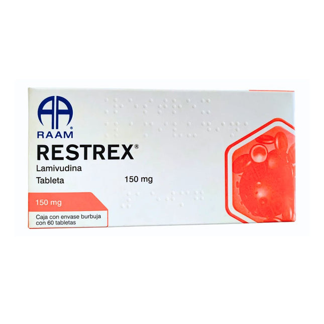 Restrex Lamivudina 150 mg Caja con 60 Tabletas Laboratorios RAAM