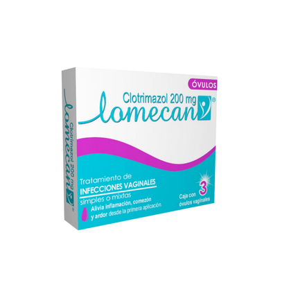 Lomecan Clotrimazol 200 mg 3 Ovulos