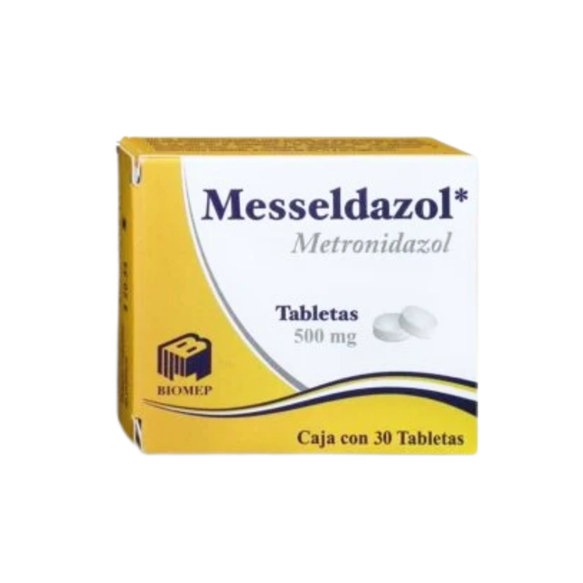 Metronidazol 500 mg Messeldazol Caja Con 30 Tabletas Biomep
