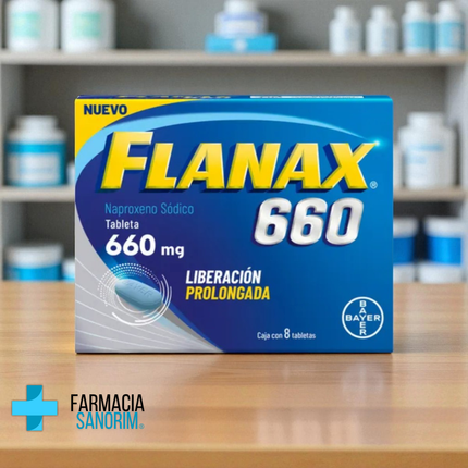 Flanax Naproxeno Sódico 660 mg Liberación Prolongada 8 Tabletas Bayer