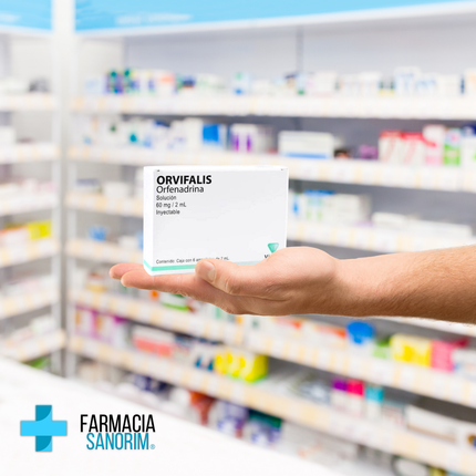 Orvifalis (Orfenadrina) 60 mg / 2ml Solución Inyectable Caja con 6 Ampolletas