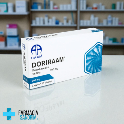 Oxcarbazepina 300 mg 20 Tabletas Doriraam RAAM