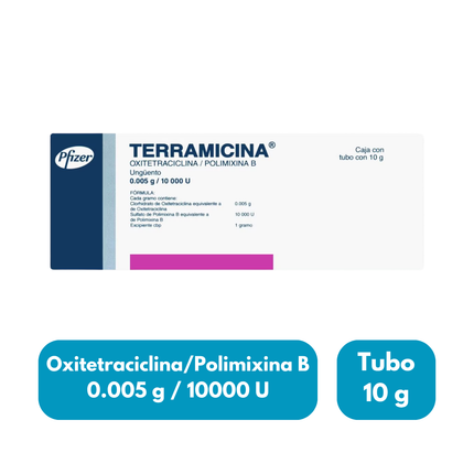 Oxitetraciclina/Polimixina B Terramicina 0.005g/10 000U Tubo con 10g Pfizer