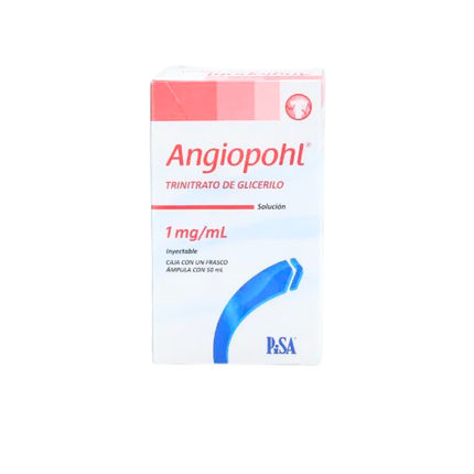 Trinitrato de Glicerilo 1/mg/ml Angiopohl Solución Inyectable Ampolleta de 50 ml