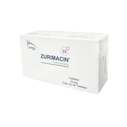 Exemestano Zurimacin 25 mg Caja con 90 Tabletas Zurich Pharma