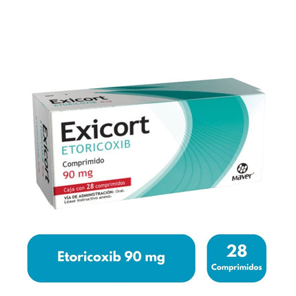 Exicort (Etoricoxib) 90 mg Caja con 28 Comprimidos