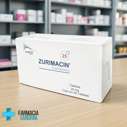 Exemestano Zurimacin 25 mg Caja con 90 Tabletas Zurich Pharma