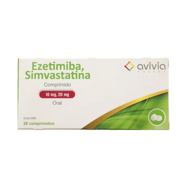 Ezetimiba Simvastatina 10 mg/20 mg Caja con 28 Comprimidos