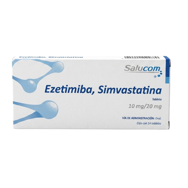 Ezetimiba 10 Mg Simvastatina 20 mg Caja con 28 Tabletas