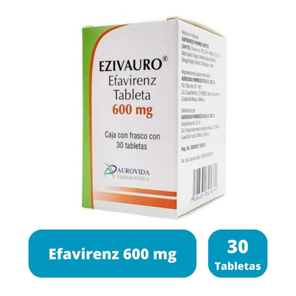 Ezivauro (Efavirenz) 600 mg Caja con 30 Tabletas