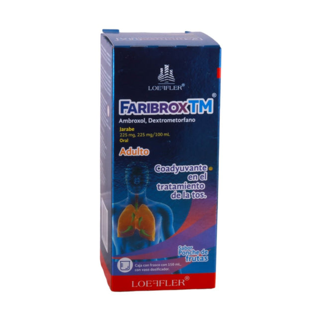 Faribrox TM Ambroxol 225 mg, Dextrometorfano 225 mg  Frasco 150 mL Jarabe Adulto