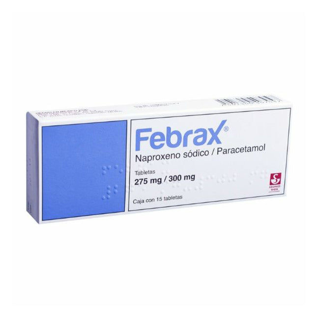 Febrax 275 mg / 300 mg Caja con 15 Tabletas