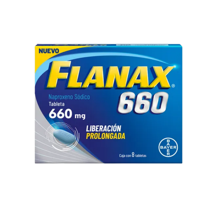 Flanax Naproxeno Sódico 660 mg Liberación Prolongada 8 Tabletas Bayer