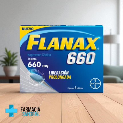 Flanax Naproxeno Sódico 660 mg Liberación Prolongada 8 Tabletas Bayer