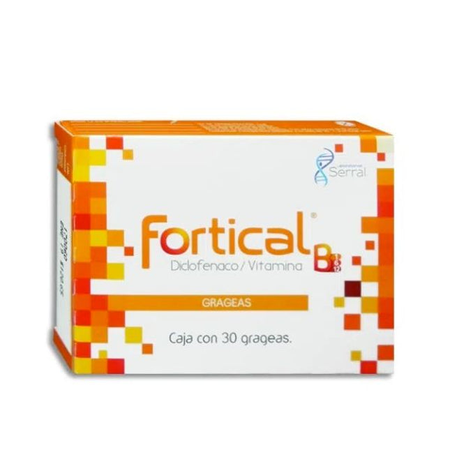 Fortical (Diclofenaco con Vitamina B) caja con 30 grageas