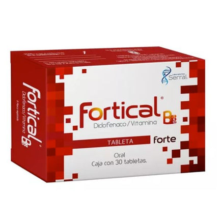 Fortical Forte (Diclofenaco con Vitamina B) Caja con 30 Grageas