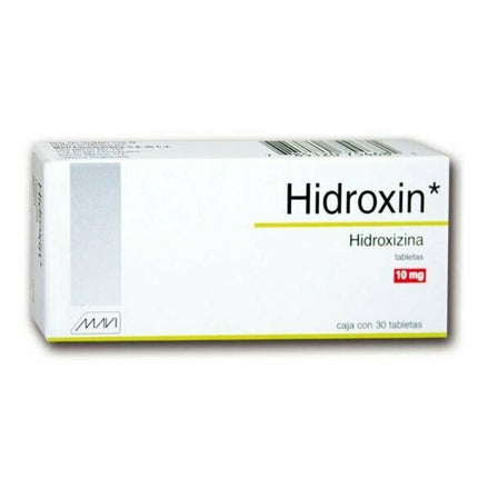 Hidroxin (Hidroxizina) 10 mg Caja con 30 Tabletas