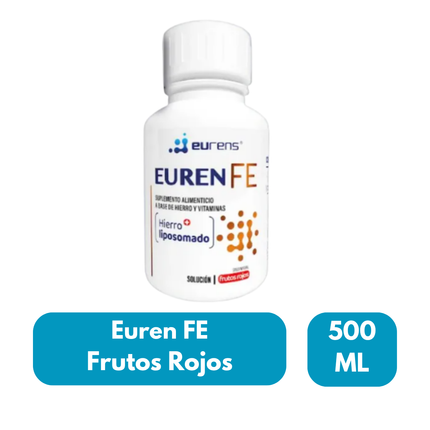 Euren FE Suplemento Alimenticio Hierro Liposomado Solución 500ml Sabor Frutos RAAM