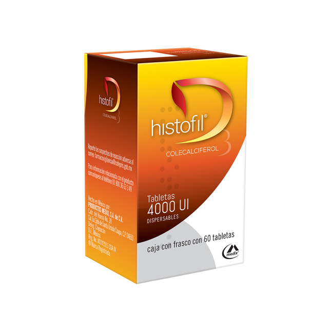 Histofil (Colecalciferol) 4000 UI Dispersable Fco. con 60 tabletas
